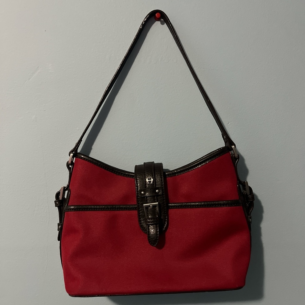 Etienne Aigner Red and Black Shoulder Bag